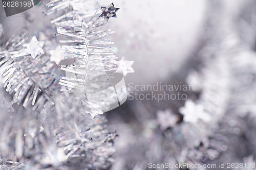 Image of Tinsel. Christmas decoration.