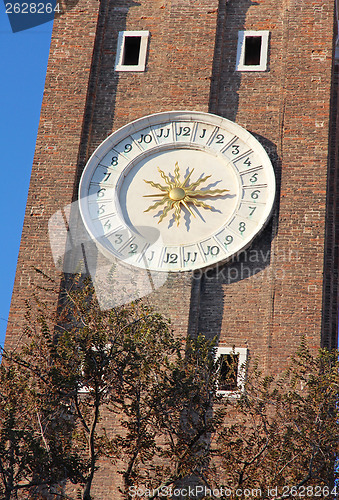 Image of Italy. Venice. Chiesa dei Santi Apostoli church. Clock-tower