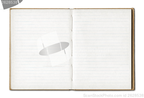 Image of Vintage blank open notebook