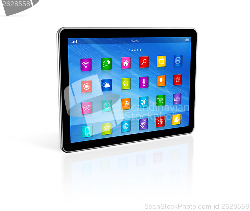 Image of Digital Tablet Computer - apps icons interface