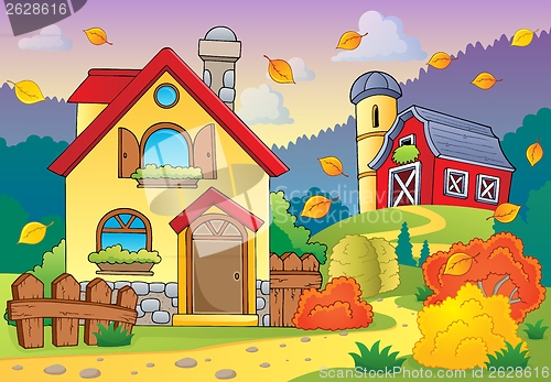 Image of Autumn theme with house 1