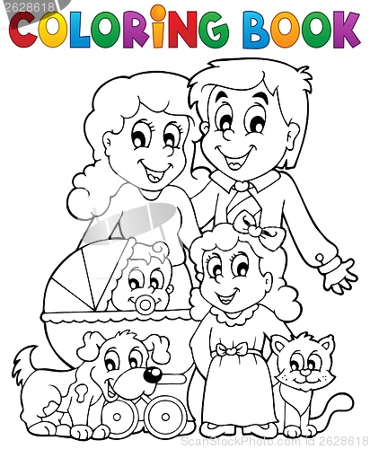 Image of Coloring book family theme