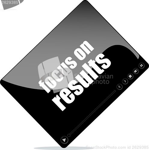 Image of Video media player for web with focus on results words