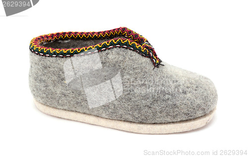 Image of Single traditional Austrian grey felt slipper