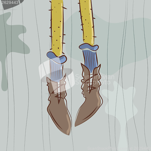 Image of Vector illustration. Dangling feet