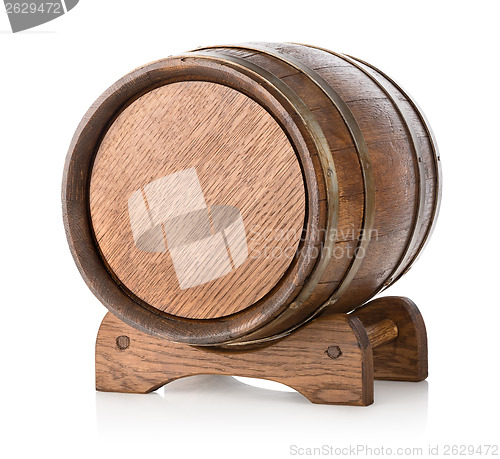 Image of Wooden barrel on stand