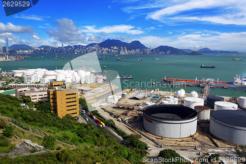 Image of aerial view of petrol industrial zone 