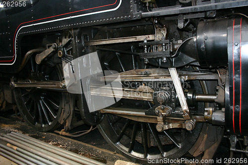 Image of steam train wheel detail