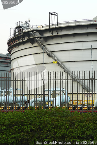 Image of gas tanks in the industrial estate, suspension energy for transp