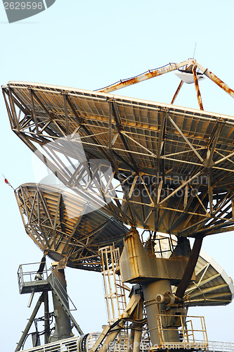 Image of Satellite Communications Dishes on top of TV Station