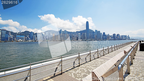 Image of China, Hong Kong waterfront buildings 