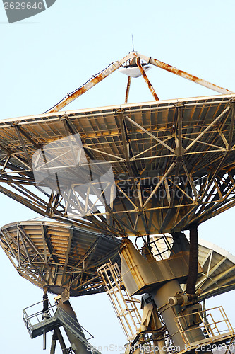 Image of Satellite Communications Dishes on top of TV Station