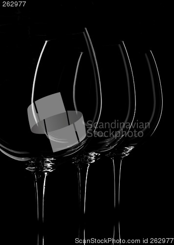 Image of wine glasses on black