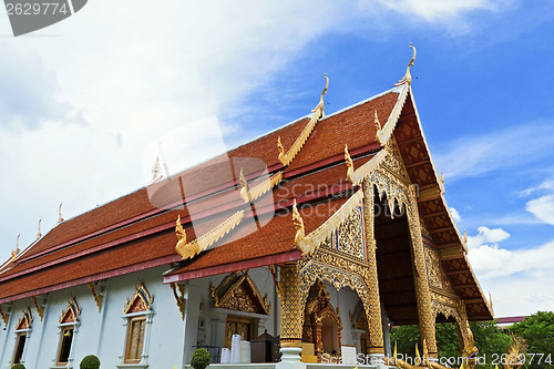 Image of Thai northern style church of Wat chadi liam in Chiang Mai Thail