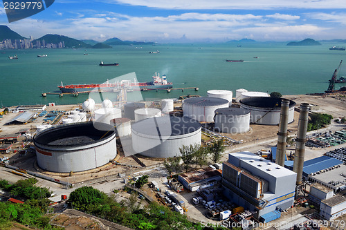 Image of aerial view of petrol industrial zone 