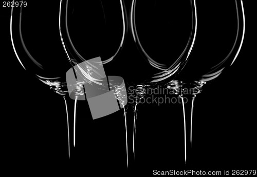 Image of wine glasses on black