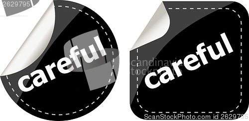 Image of cab word stickers set, web icon button