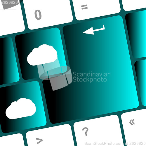 Image of Cloud computing concept on computer keyboard