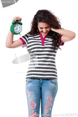 Image of Girl with alarm clock