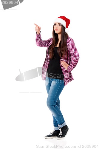 Image of Girl in Santa hat