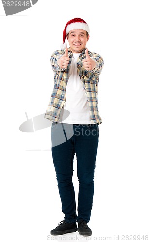 Image of Man in Santa hat