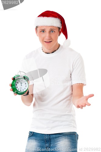 Image of Man in Santa hat