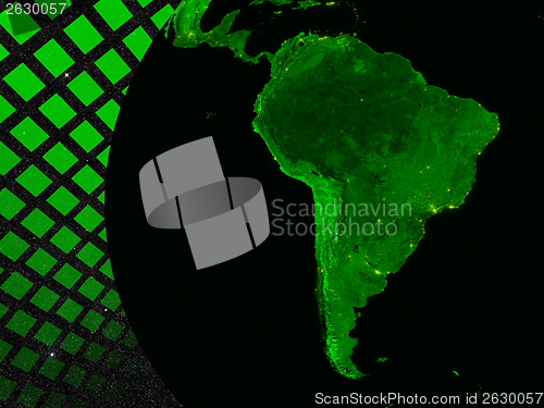 Image of South America technology concept