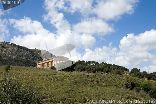 Image of summer landscape with ancient temple