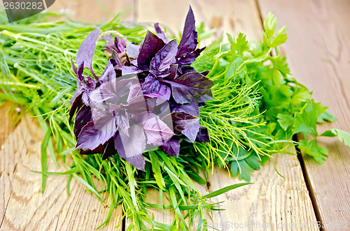 Image of Basil purple with tarragon and parsley