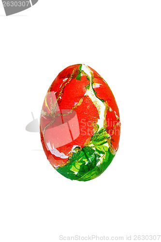 Image of Easter egg with red flower