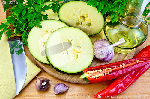 Image of Zucchini with vegetables and pepper