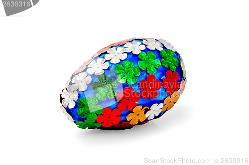 Image of Easter Egg with sequins of flowers