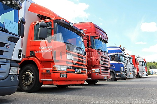 Image of Row of Used Scania Trucks