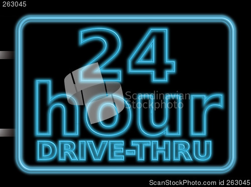 Image of neon sign 24hr drive