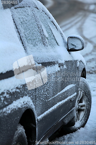 Image of snowy car