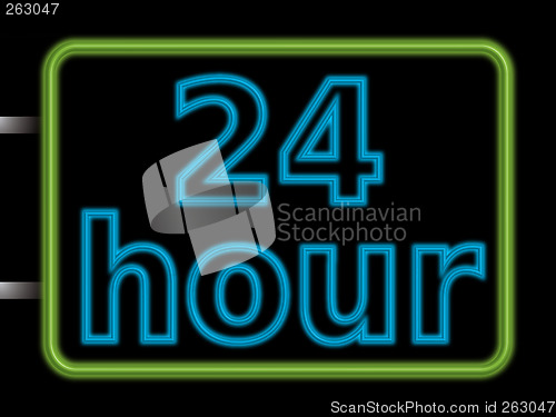 Image of neon sign 24hr