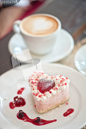 Image of heart-shaped valentine cake