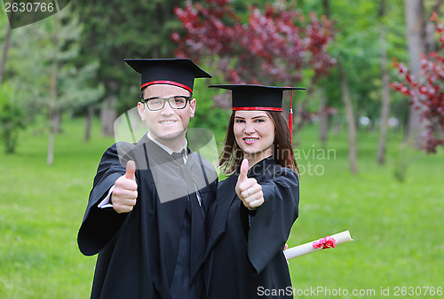Image of Happy Couple in the Graduation Day