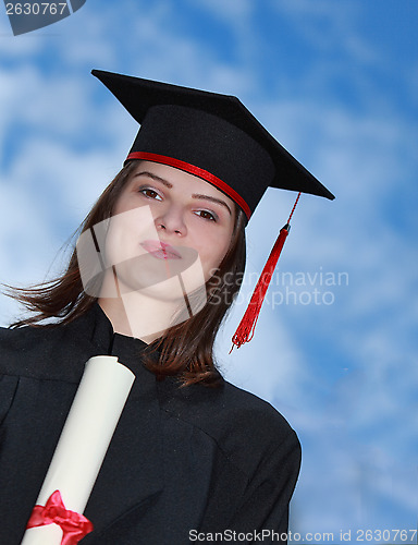 Image of Portrait of a Woman in Graduation Gown
