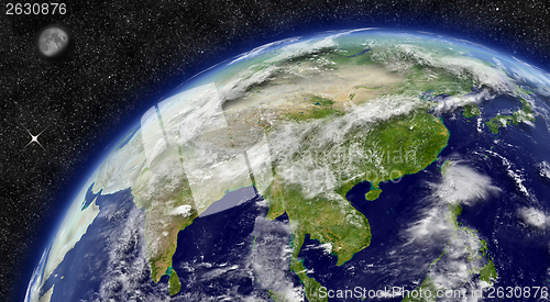 Image of East Asia on planet Earth