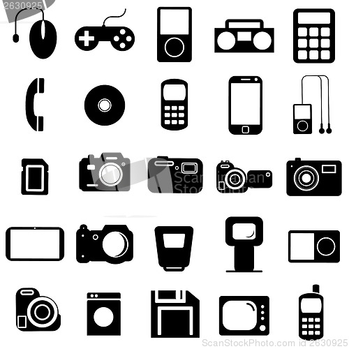 Image of Collection flat icons. Multimedia symbols. Vector illustration.