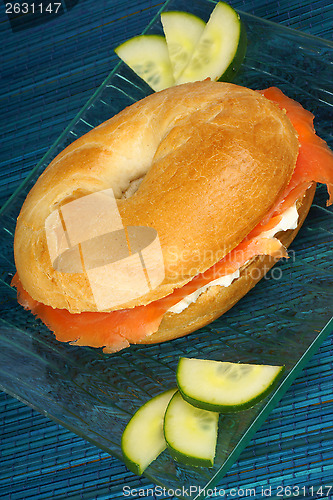 Image of Bagel with soft cheese and smoked salmon