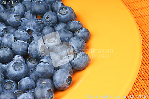 Image of Blueberries in an orange plate