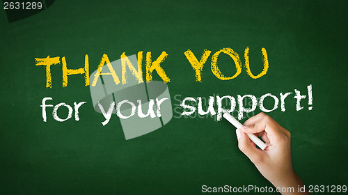 Image of Thank you for your support Chalk Illustration