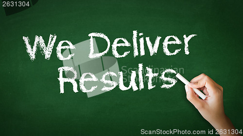 Image of We deliver Results Chalk Illustration