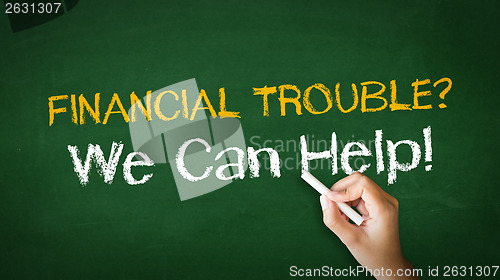 Image of Financial Trouble Chalk Illustration