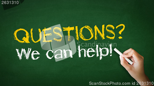 Image of Questions, we can help Chalk Illustration