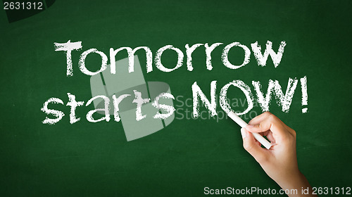 Image of Tomorrow starts Now Chalk Illustration