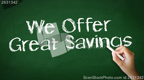 Image of We offer Great Savings Chalk Illustration