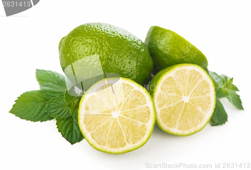 Image of Limes, mint leaves